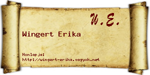 Wingert Erika névjegykártya